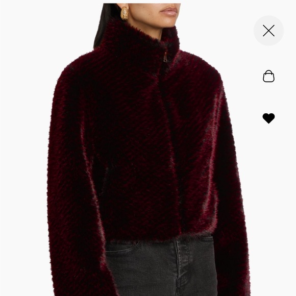 Generation Love Burgundy-Black Faux Fur Jacket - Picture 4 of 9